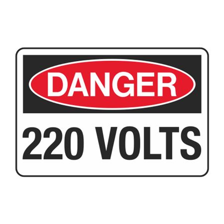 Danger 220 Volts Decal